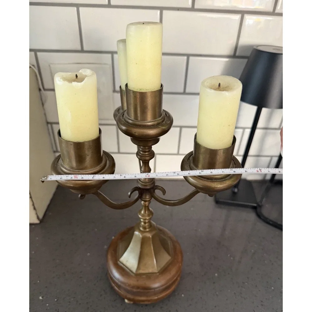 Vtg Brass 4 Arm Candelabra Candlestick Holder Ornate Hollywood Regency